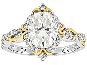 Moissanite Platineve And 14k Yellow Gold Over Platineve Ring 2.54ctw DEW.