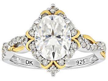 Picture of Moissanite Platineve And 14k Yellow Gold Over Platineve Ring 2.54ctw DEW.