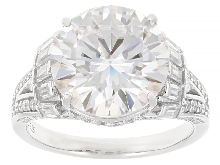 Moissanite Platineve Center Design Ring 7.43ctw DEW