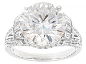 Moissanite Platineve Center Design Ring 7.43ctw DEW.