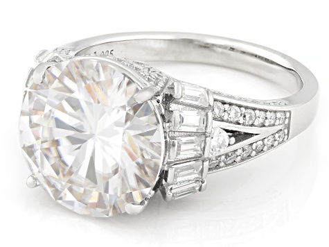 Moissanite Platineve Center Design Ring 7.43ctw DEW.