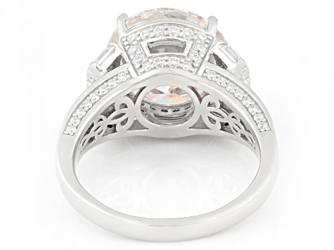 Moissanite Platineve Center Design Ring 7.43ctw DEW.
