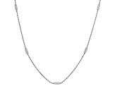 Moissanite Platineve Station Necklace 7.20ctw DEW.