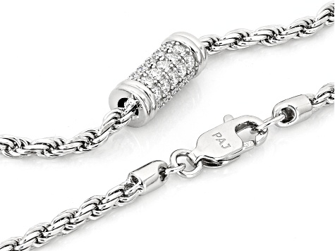 Moissanite Platineve Station Necklace 7.20ctw DEW.