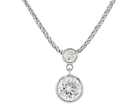 Moissanite Platineve Necklace 1.73ctw DEW.