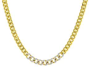 Moissanite 14k Yellow Gold Over Silver Curb Link Necklace  0.54ctw DEW
