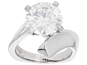 Moissanite Platineve Solitaire Ring 4.75ct DEW.