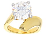 Moissanite 14k Yellow Gold Over Silver Solitaire Ring 4.75ct DEW.