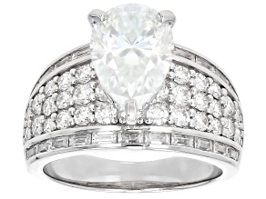 Moissanite Platineve Engagement Ring 4.49ctw DEW.