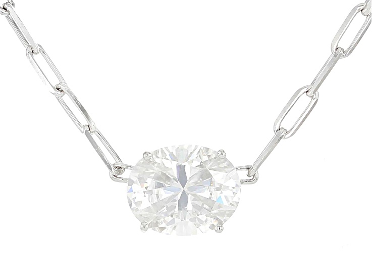 Moissanite Platineve Solitaire Necklace 3.00ct DEW.
