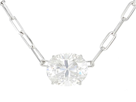 Moissanite Platineve Solitaire Necklace 3.00ct DEW.