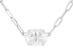 Moissanite Platineve Solitaire Necklace 3.00ct DEW.
