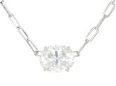 Moissanite Platineve Solitaire Necklace 3.00ct DEW.