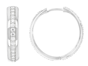Moissanite Platineve Hoop Earrings 1.86ctw DEW.