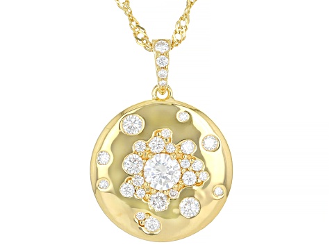 Moissanite 14k Yellow Gold Over Silver Pendant 0.97ctw DEW