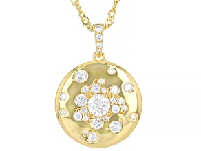 Moissanite 14k Yellow Gold Over Silver Pendant 0.97ctw DEW