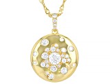 Moissanite 14k Yellow Gold Over Silver Pendant 0.97ctw DEW