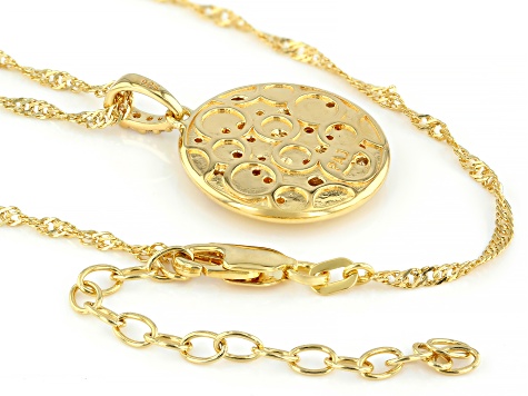 Moissanite 14k Yellow Gold Over Silver Pendant 0.97ctw DEW