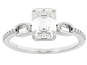 Moissanite Platineve Engagement Ring 1.91ctw DEW.