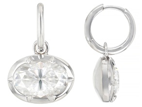 Moissanite Platineve Solitaire Earrings 8.50ctw DEW.