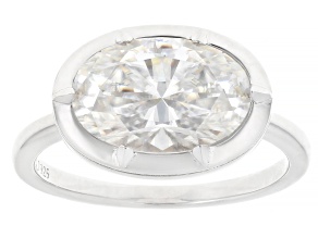 Moissanite Platineve Solitaire Ring 4.25ctw DEW