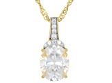 Moissanite 14K Yellow Gold Over Silver Pendant 3.10ctw DEW.