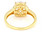 Moissanite 14K Yellow Gold Over Silver Engagement Ring 3.10ctw DEW.