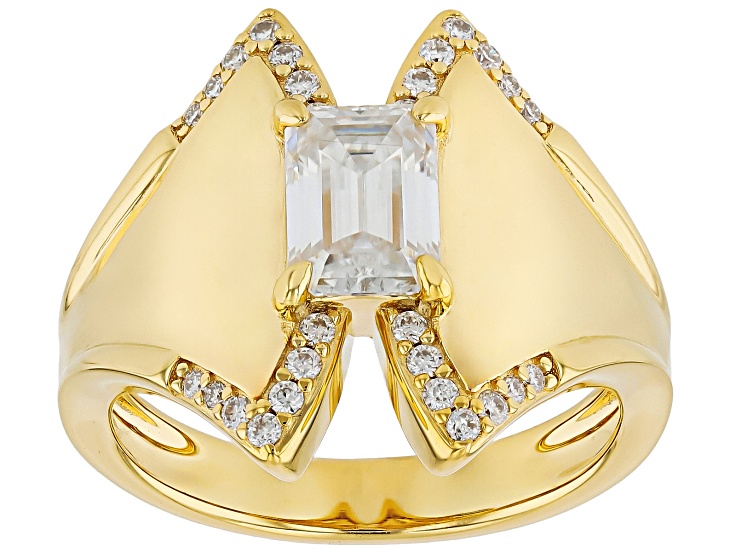【Masa】UR-TACTICALD-RING Moissanite 14k Yellow Gold Over Silver Ring 1.29ctw DEW. - MFJ996