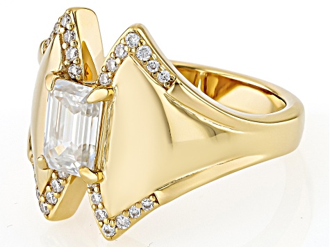 Moissanite 14k Yellow Gold Over Silver Ring 1.29ctw DEW. - MFJ996