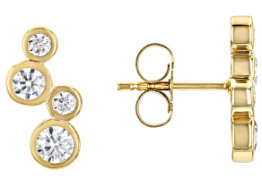 Moissanite 14k Yellow Gold Over Silver Earrings 1.02ctw DEW.