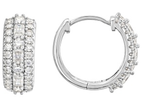 Moissanite Platineve Hoop Earrings 1.74ctw DEW