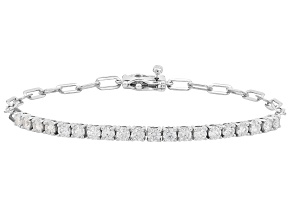 Moissanite Platineve Paper Clip Bracelet 2.00ctw DEW