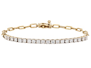 Moissanite 14K Yellow Gold Over Sterling Silver Bracelet 2.00ctw DEW