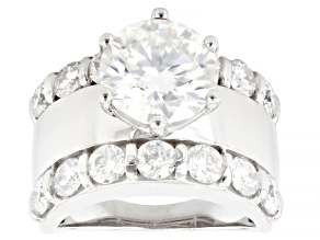 Moissanite Platineve Cocktail Ring 5.84ctw DEW