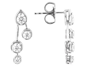 Moissanite Platineve Dangle Earrings 0.58ctw DEW