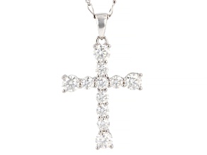 Moissanite Platineve Cross Pendant 1.62ctw DEW