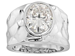 Moissanite Platineve Cocktail Ring 4.20ct DEW