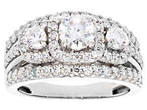 Moissanite Platineve Engagement Ring 2.40ctw DEW