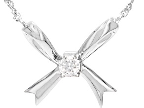 Moissanite Platineve Bow Neckace 0.23ct DEW