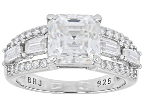 Moissanite Platineve Engagement Ring 3.56ctw DEW