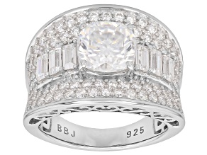 Moissanite Platineve Cocktail Ring 4.28ctw DEW