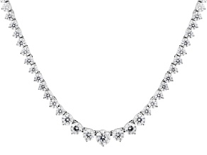 Round Moissanite Platineve Tennis Necklace 13.28ctw DEW