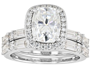Moissanite Platineve Ring With Band 3.58ctw DEW
