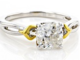 Moissanite platinve and 14k yellow gold over sterling silver engagement ring 1.70ct