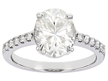 Picture of Moissanite Platineve Engagement Ring 3.20ctw DEW