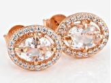 Peach morganite 18k rose gold over sterling silver earrings 1.51ctw