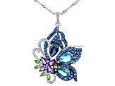 London Blue Topaz Rhodium Over Silver Pendant with Chain 4.91ctw