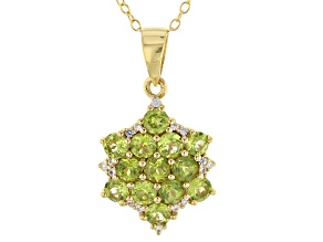Green vesuvianite 18k yellow gold over sterling silver pendant with chain 1.54ctw