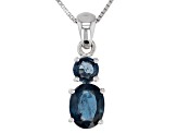 Teal chromium kyanite rhodium over silver pendant with chain 2.50ctw