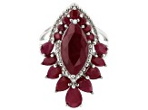Red Ruby Rhodium Over Silver Ring 8.68ctw